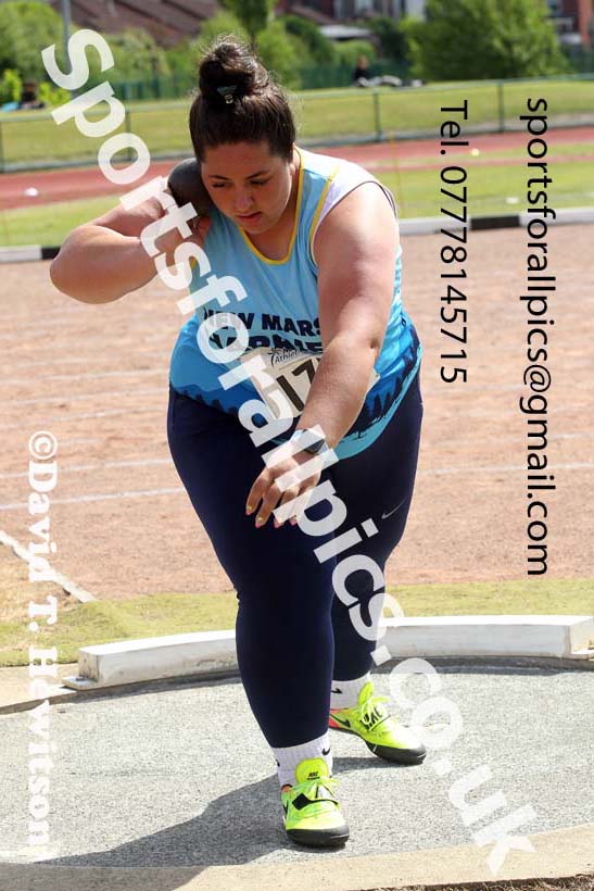 Senior womens shot putt, 2021 Northern Senior and Under-20s Champs., Leigh. Photo: David T. Hewitson/Sports for All Pics